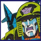 GGWBUO, again. I must admit, I do like this guy's head. It's also nice to see that he has a Decepticon insignia. I don't know why he's got purple teeth, though.